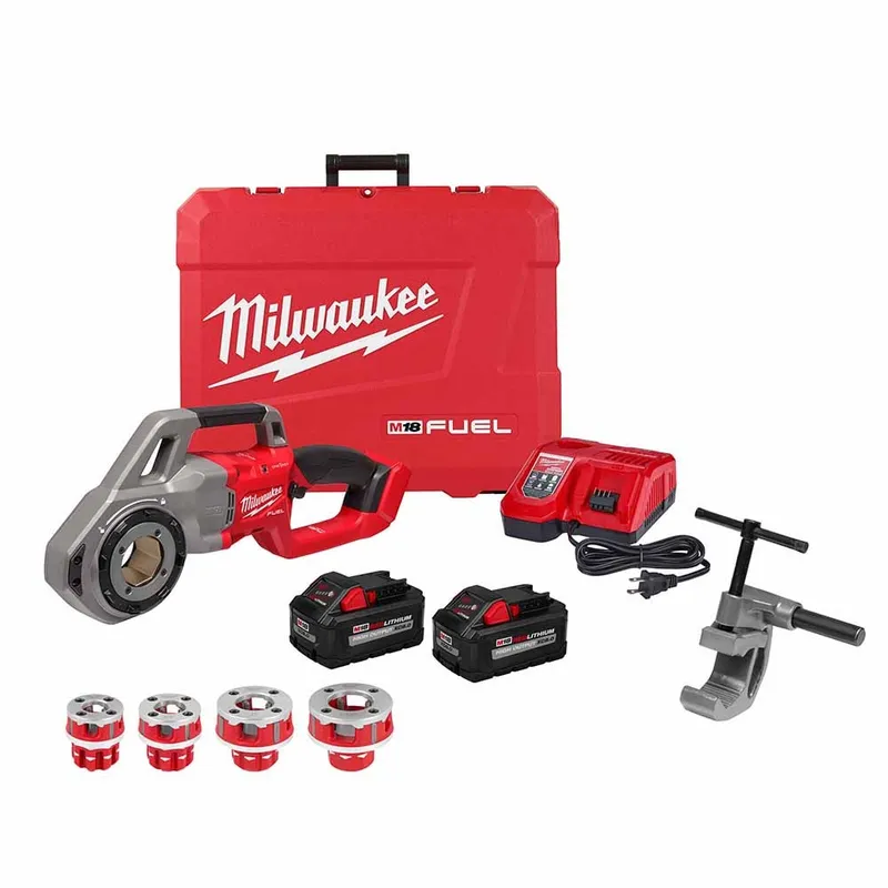 Milwaukee Compact 1/2"-1-1/4" Alloy NPT Portable Pipe Threading Forged Aluminum Die Head Kit