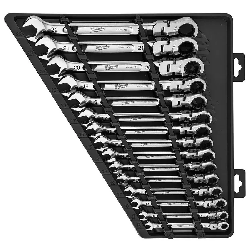 Milwaukee 15pc Flex Head Ratcheting Wrench Set - Metric