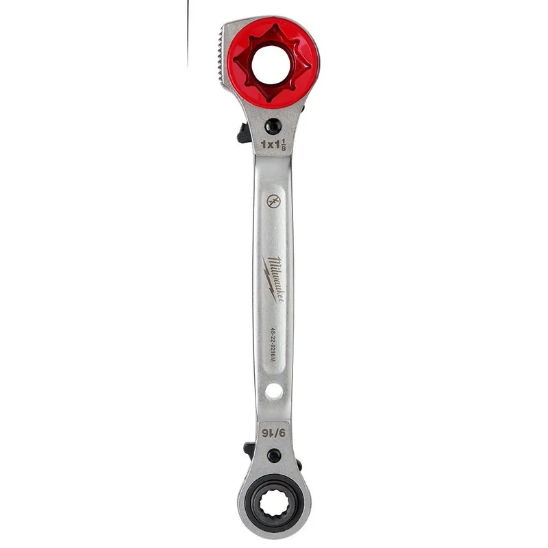 Milwaukee Lineman's 5in1 Racheting Wrench w/ Milled Face