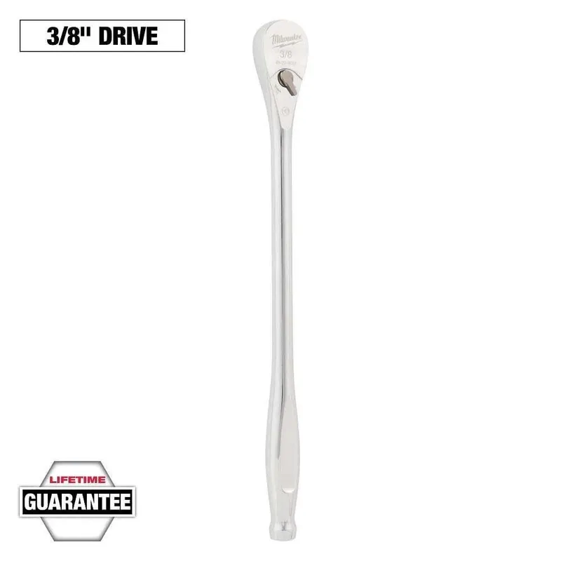 Milwaukee 3/8 in. Drive 12 in. Ratchet with 90-Tooth Design and 4 Degree Arc Swing