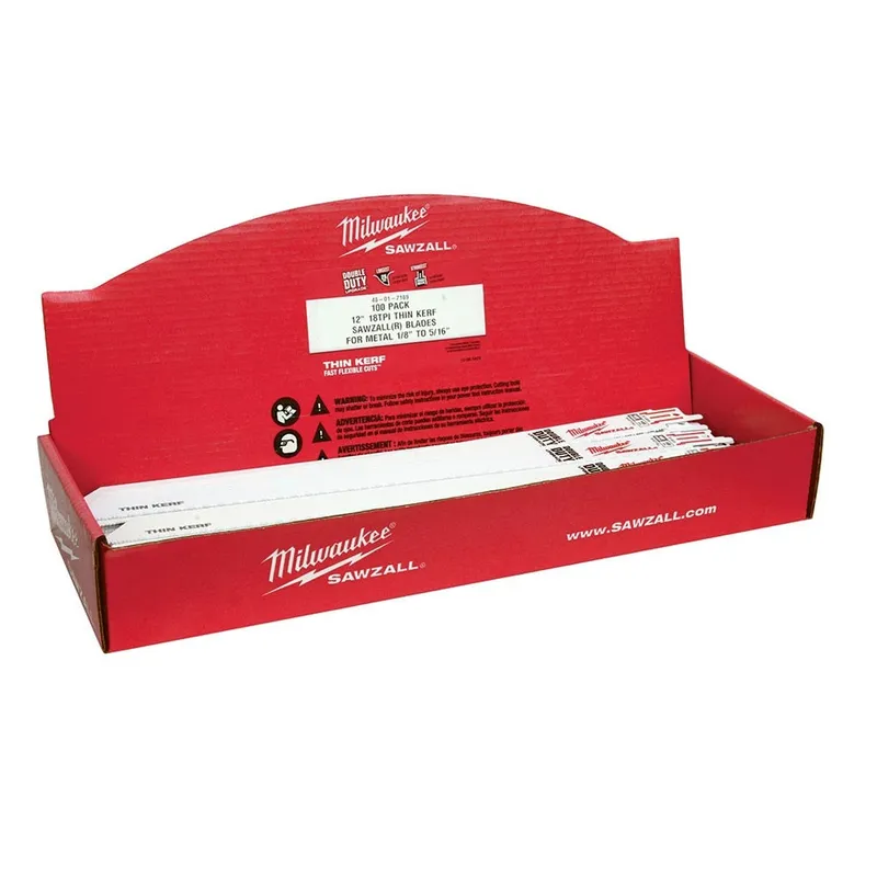 Milwaukee 12" 18 TPI SAWZALL Blades (100 Pack)