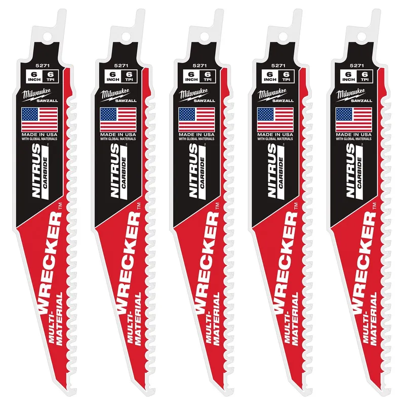 Milwaukee 6" 6TPI The Wrecker with Nitrus Carbide 5PK