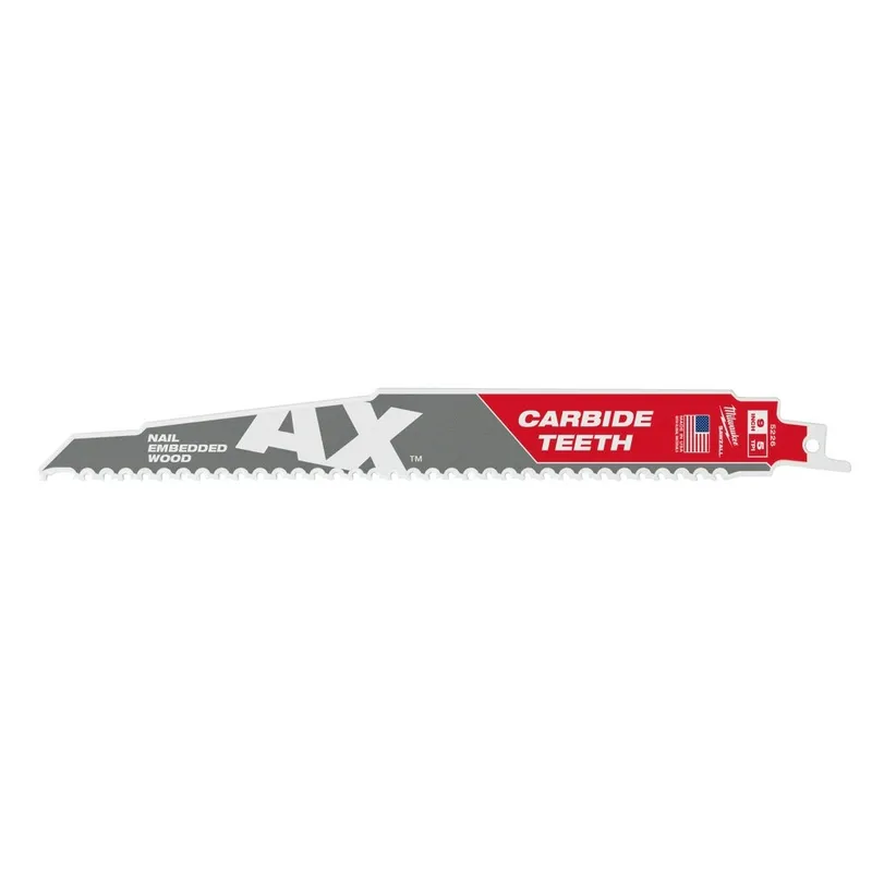 Milwaukee 9" 5TPI AX with Carbide Teeth Sawzall Blade, 3 Pack