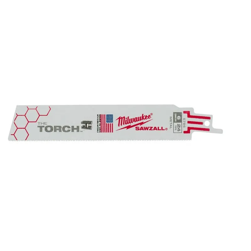 Milwaukee Super Sawzall Blade 24 Teeth per Inch 6-Inch Length, Torch, 5 Pack