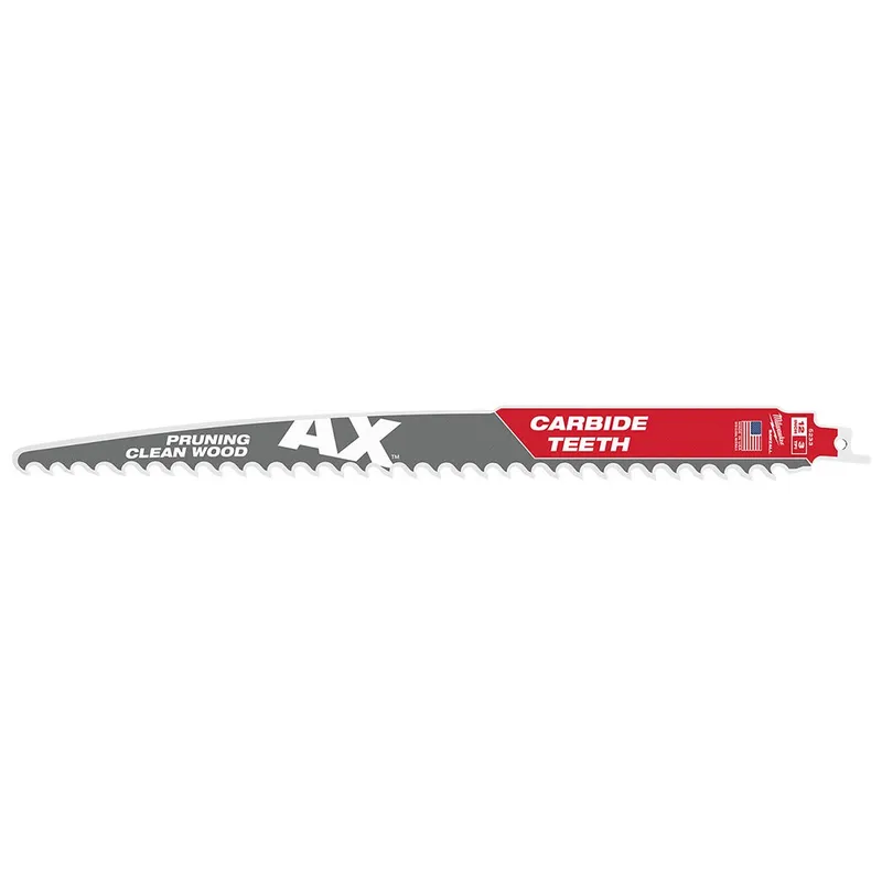 Milwaukee 12" 3 TPI The AX with Carbide Teeth for Pruning & Clean Wood SAWZALL Blade 1PK