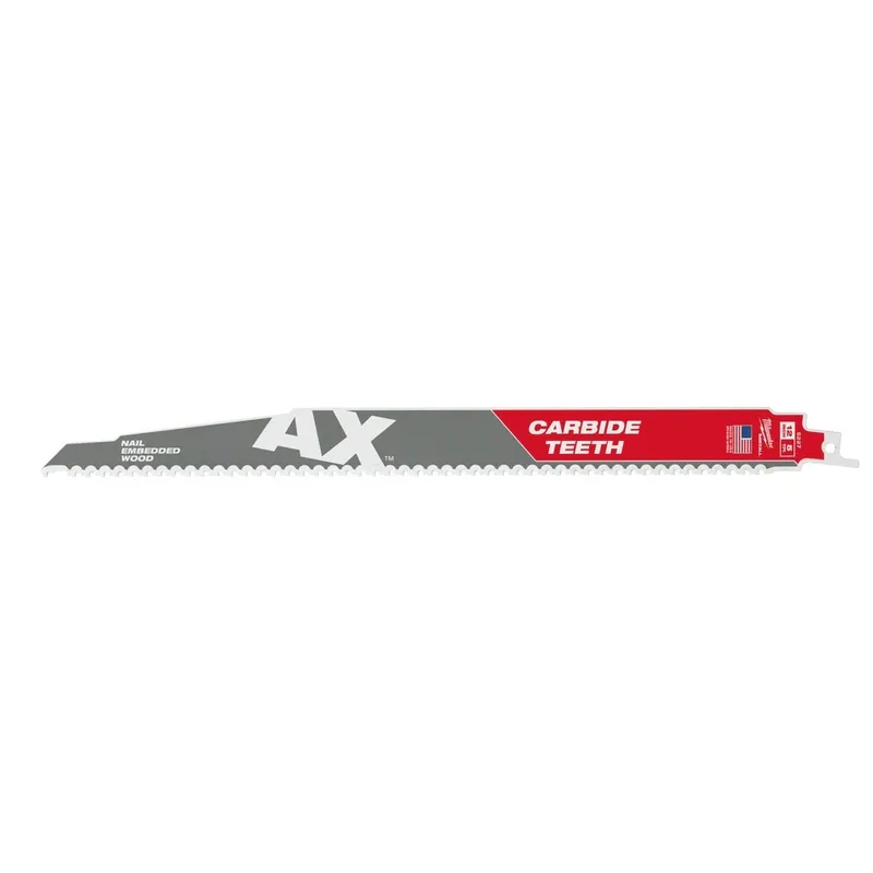 Milwaukee 12" 5TPI AX with Carbide Teeth Sawzall Blade, 3 Pack