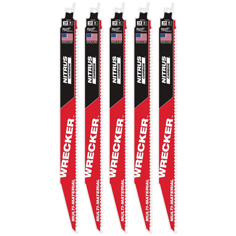 Milwaukee 12" 6TPI The Wrecker with Nitrus Carbide 5PK