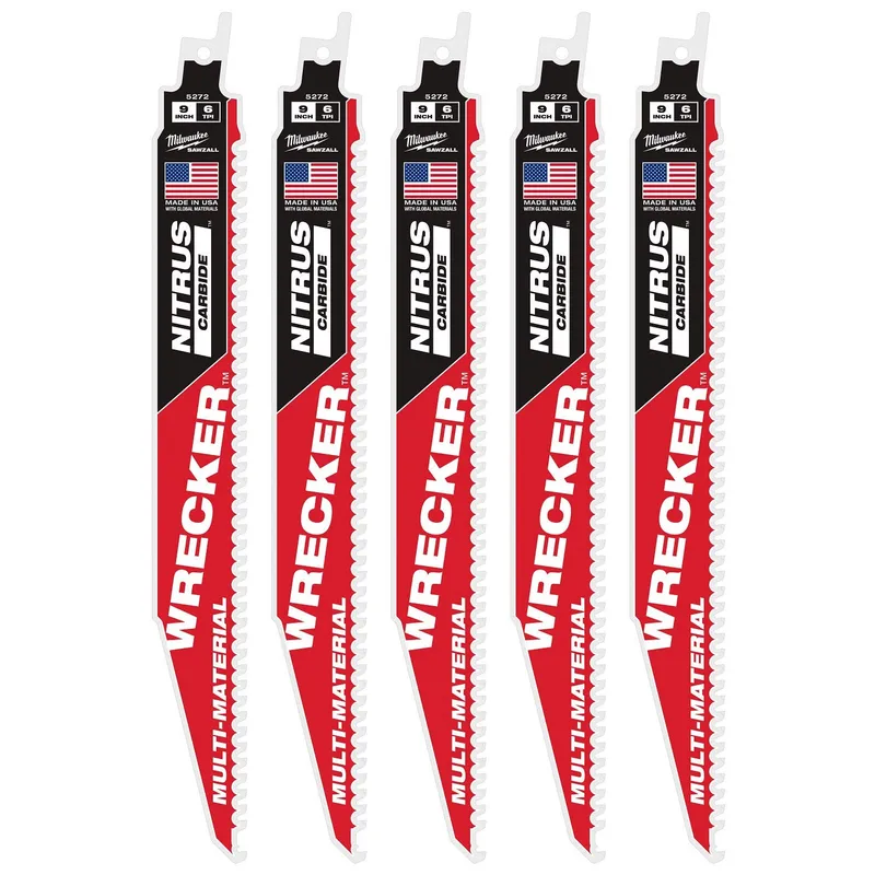 Milwaukee 9" 6TPI The Wrecker with Nitrus Carbide 5PK