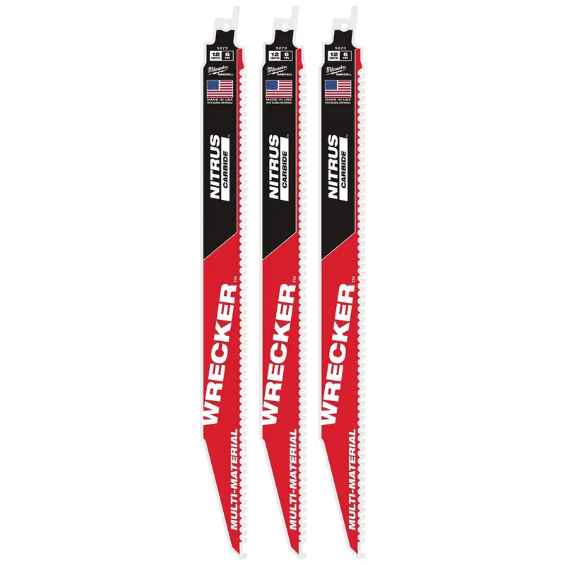Milwaukee 12" 6TPI The Wrecker with Nitrus Carbide 3PK