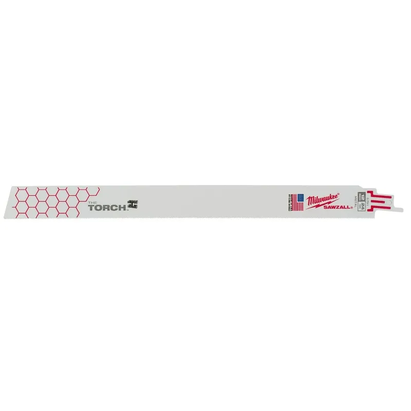 Milwaukee Super Sawzall Blade 24 Teeth per Inch 12-Inch Length, Torch, 5 Pack