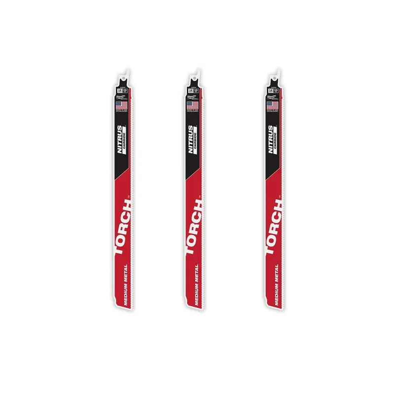 Milwaukee 12" Reciprocating Saw Blade 10TPI The TORCH with NITRUS CARBIDE Teeth for Medium Metal 3PK