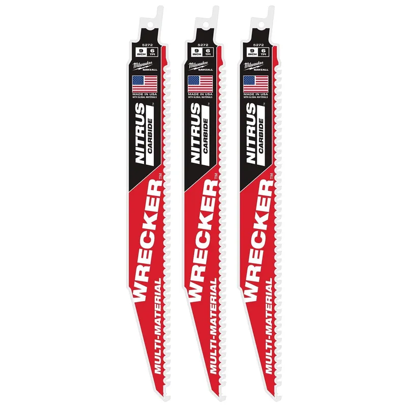Milwaukee 9" 6TPI The Wrecker with Nitrus Carbide 3PK