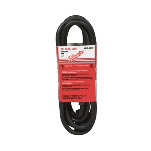 Milwaukee 10' Quik-Lok 2 Wire Double Insulated Cord