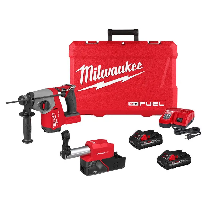 Milwaukee M18 FUEL 5/8" SDS Plus Rotary Hammer w/ Dust Extractor Kit
