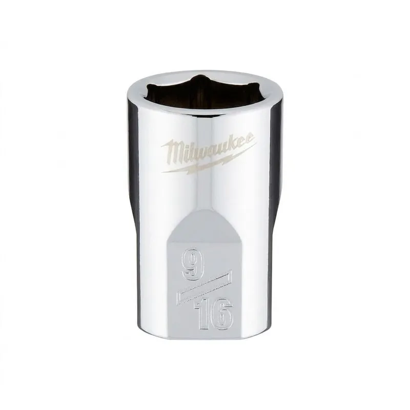 Milwaukee 3/8" Drive 9/16" SAE 6-Point Socket with Four Flat Sides