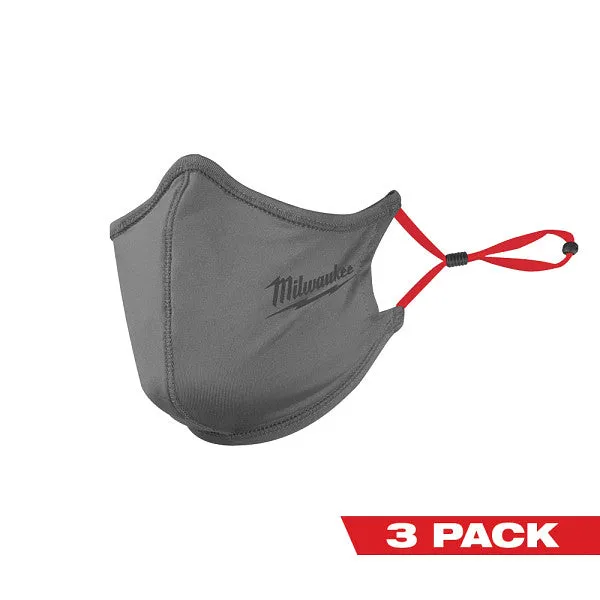 Milwaukee 3pk 2-layer Gray Face Mask