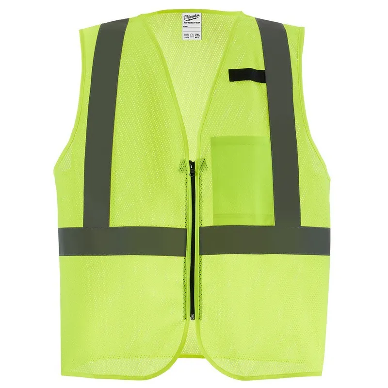 Milwaukee Class 2 High Visibility Yellow Mesh One Pocket Safety Vest - L/XL