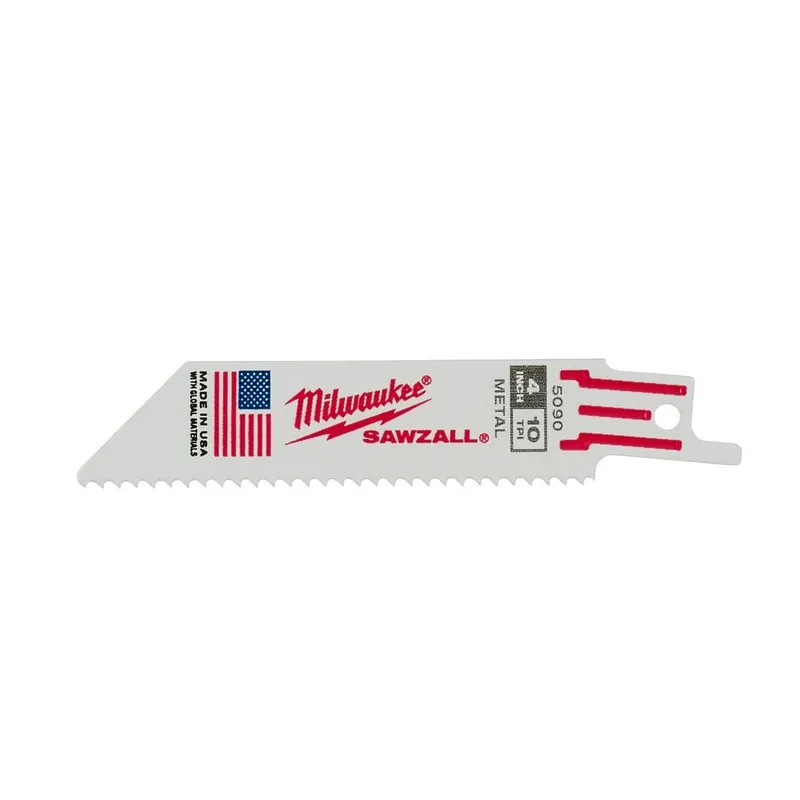 Milwaukee 4" x 10TPI Bi-Metal Super Sawzall Blade 5-Pack