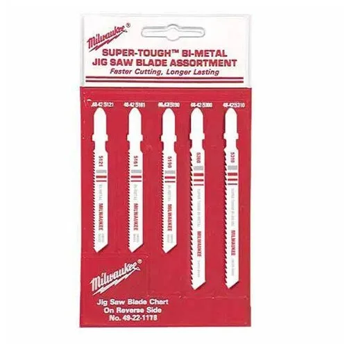 Milwaukee T-Shank Jig Saw Blade Assortment, 5Pk