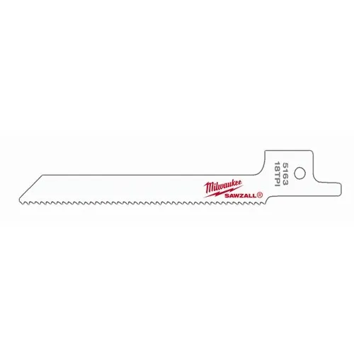 Milwaukee 3-5/8" x 18TPI Bi-Metal Super Sawzall Blade, 5-Pack