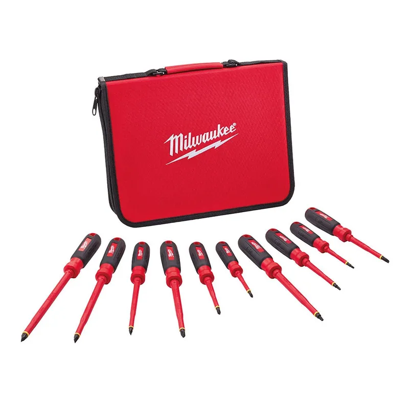 Milwaukee 10Pc 1000V Insulated Screwdriver Set w/ EVA Foam Case