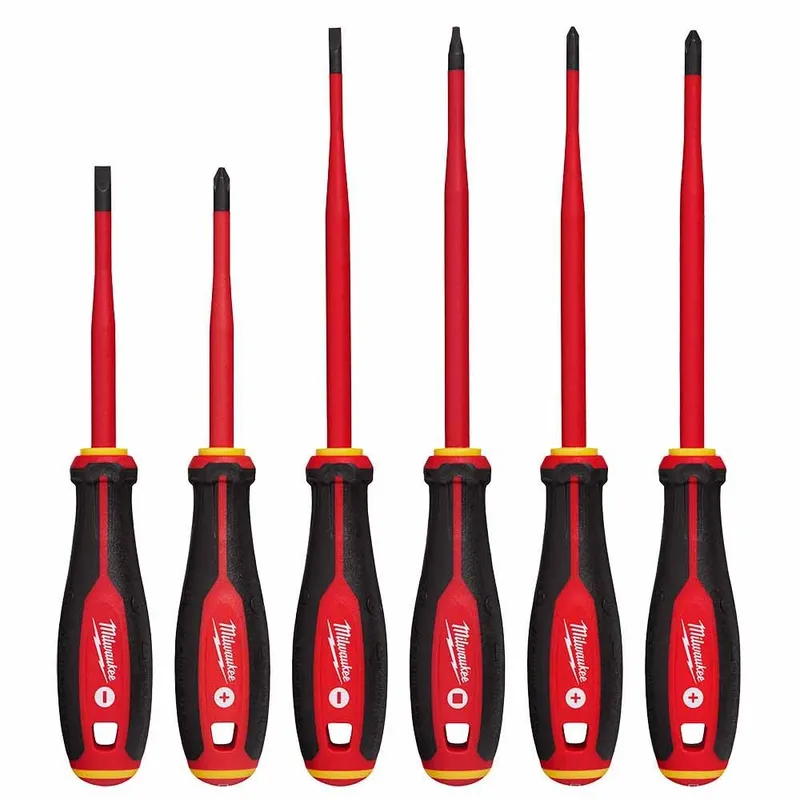 Milwaukee 6pc 1000V Insulated Slim Tip Screwdriver Set