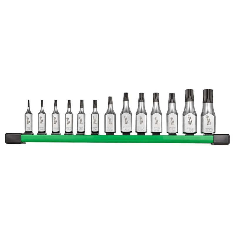 Milwaukee Tamper Proof Torx Bit Socket Set for 1/4 in and 3/8 in Drives (13 Piece)