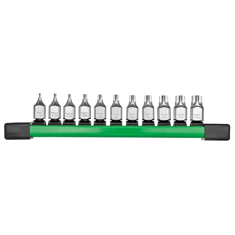 Milwaukee Low-Profile TORX Bit Socket Set with FOUR FLAT Sides for Anti-Roll, Slim Profile (11 Piece)