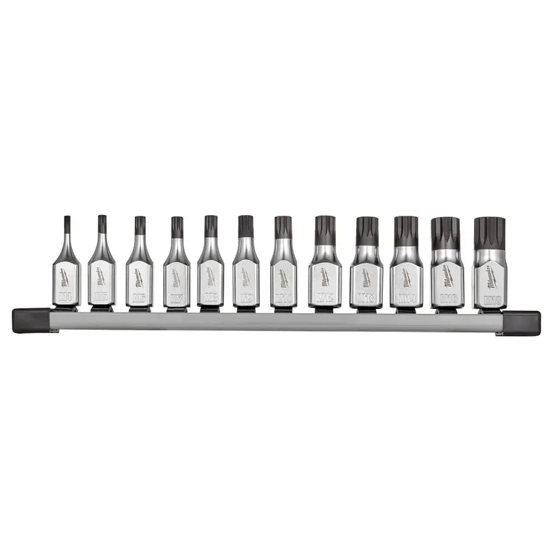 Milwaukee 3/8 Inch Triple Square Bit Socket Set with FOUR FLAT Sides (12 Piece)