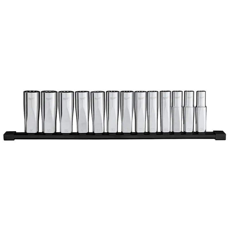 Milwaukee 13pc 1/2” Drive 12-Point Deep Well Metric Socket Set