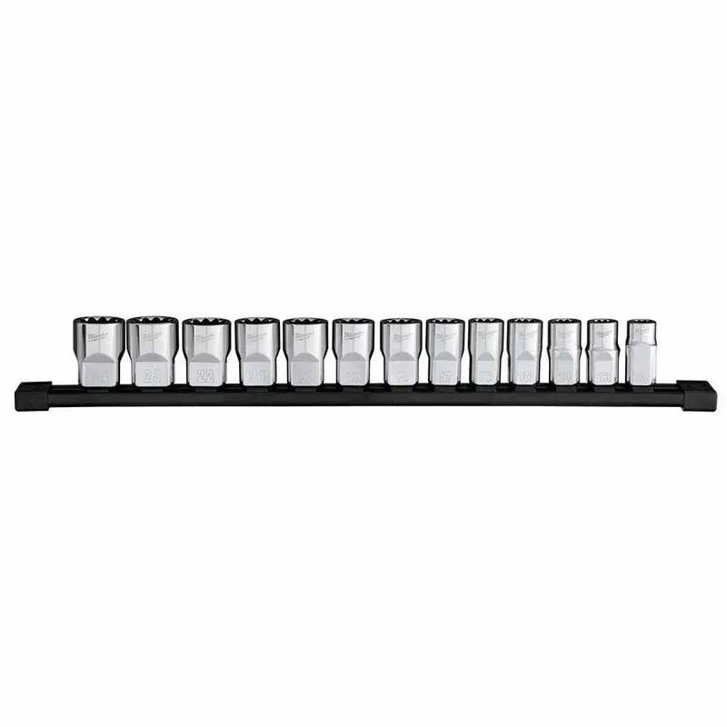 Milwaukee 13pc 1/2” Drive 12-Point Metric Socket Set