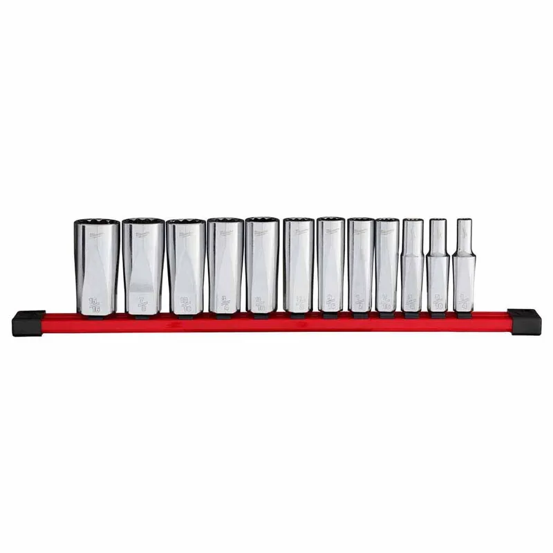 Milwaukee 12pc 3/8” Drive 12-Point Deep Well SAE Socket Set