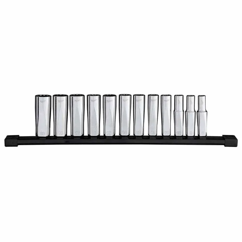 Milwaukee 12pc 3/8” Drive 12-Point Deep Well Metric Socket Set