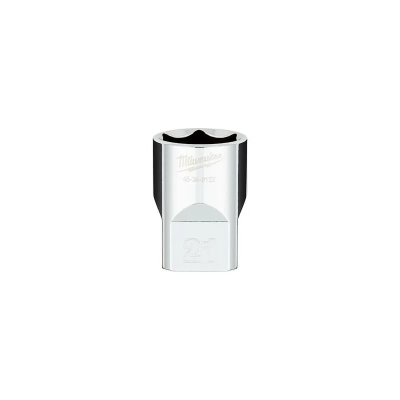 Milwaukee 1/2" Drive 21mm Metric 6-Point Socket with FOUR FLAT Sides