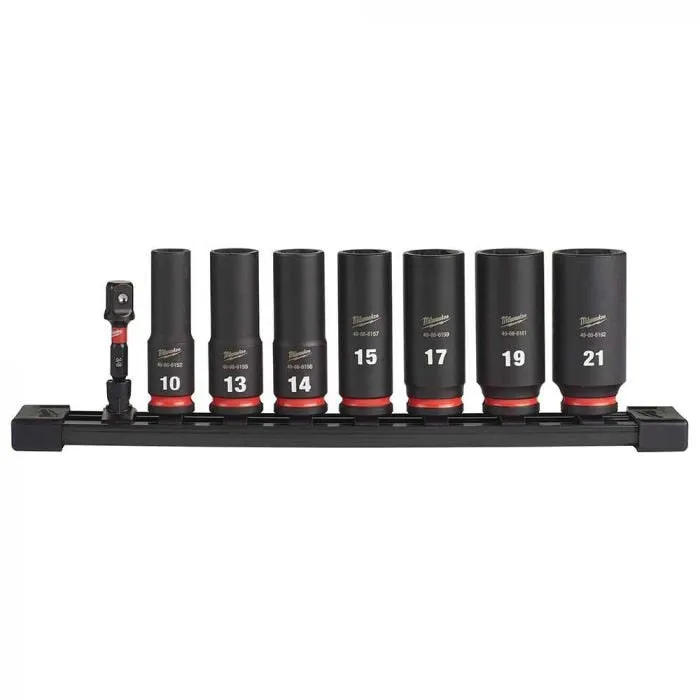 Milwaukee 8PC SHOCKWAVE Impact Duty 3/8" Drive Metric Deep 6 Point Socket Set