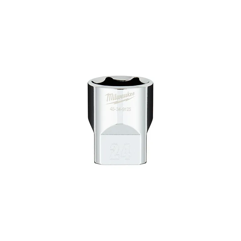 Milwaukee 1/2" Drive 24mm Metric 6-Point Socket with FOUR FLAT Sides