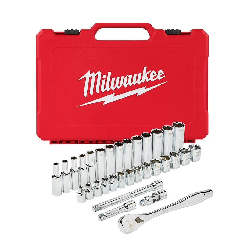 Milwaukee 3/8" Drive 32 Piece Ratchet & Socket Set - Metric