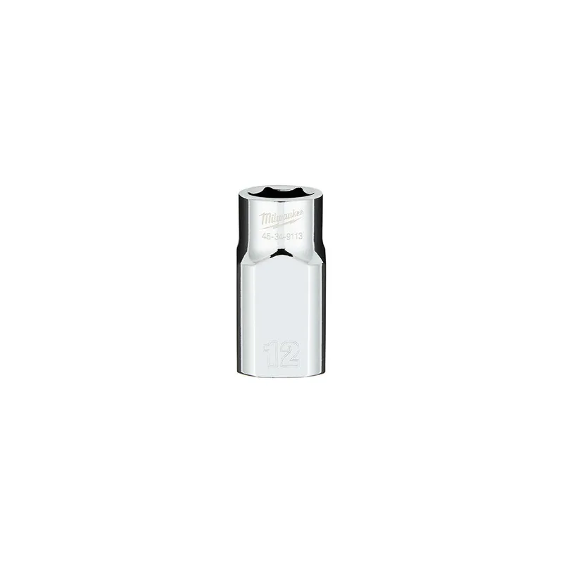 Milwaukee 1/2" Drive 12mm Metric 6-Point Socket with FOUR FLAT Sides