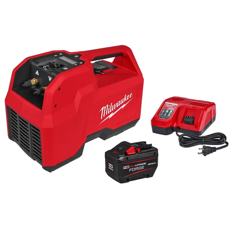 Milwaukee M18 Brushless Refrigerant Recovery Machine Kit with 12.0Ah Battery and Rapid Charger (2 Mesh Filter Screens)