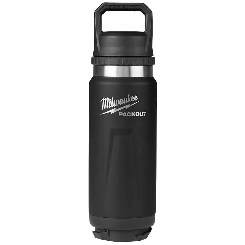 Milwaukee PACKOUT 24oz Insulated Bottle with Chug Lid - Black