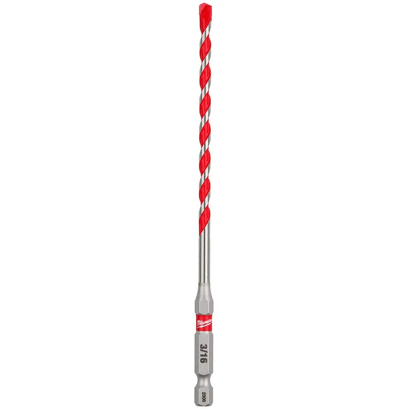 Milwaukee 3/16" x 4" x 6" SHOCKWAVE Carbide Hammer Drill Bit - 25 Pack