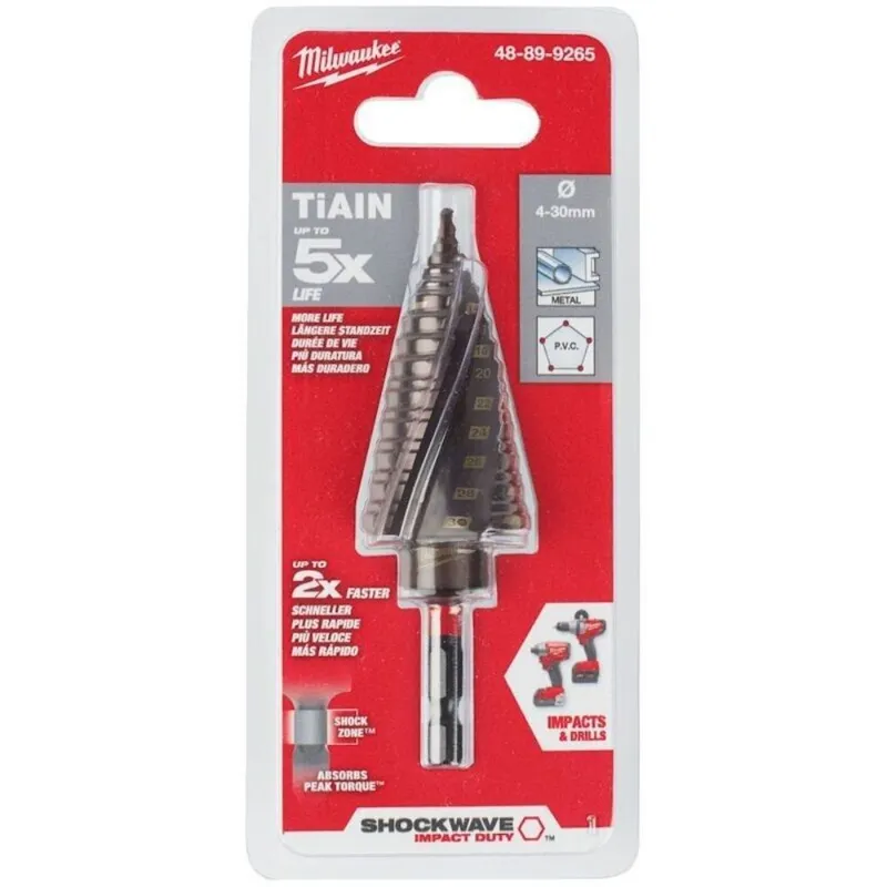 Milwaukee SHOCKWAVE 4mm - 30mm Metric Impact Duty Step Bit