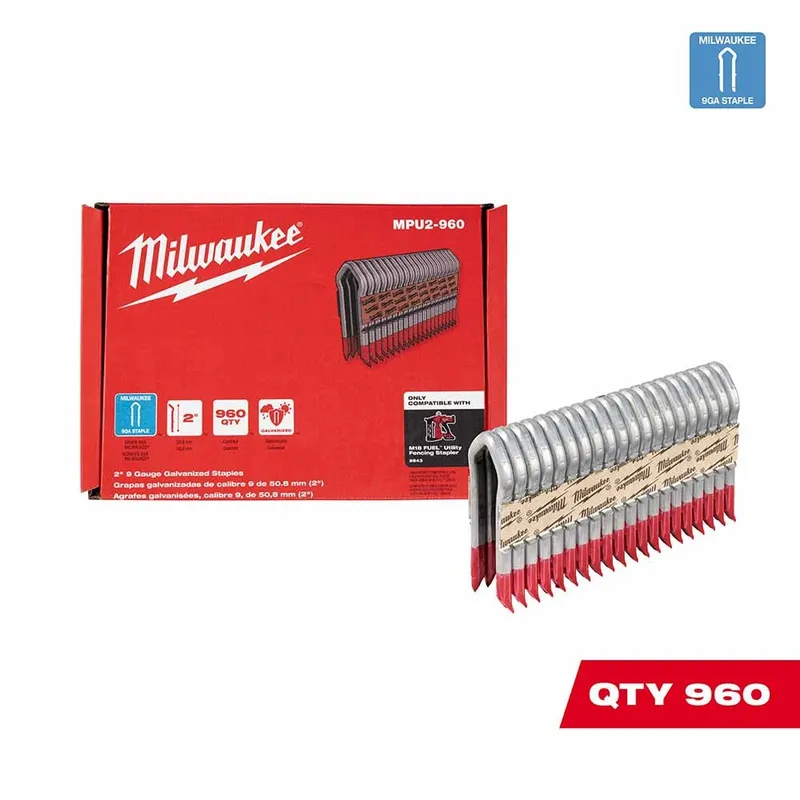 Milwaukee 2" 9 Gauge Galvanized Staples