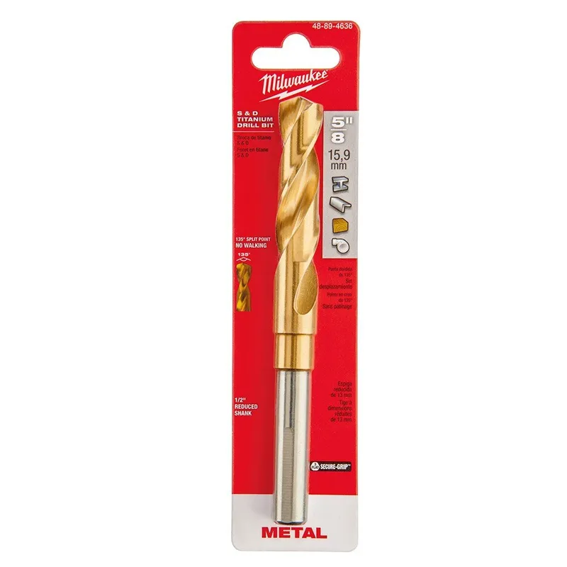 Milwaukee 5/8 in. Titanium Silver and Deming Bit