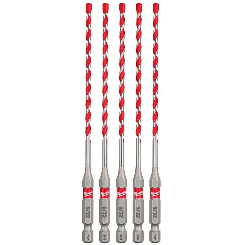 Milwaukee SHOCKWAVE Carbide Hammer Drill Bit for Concrete, Brick and Block (5 Pack)