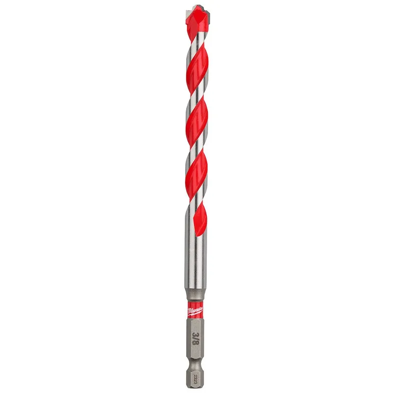Milwaukee 3/8" x 4" x 6" SHOCKWAVE Carbide Hammer Drill Bit Bulk 25 PK