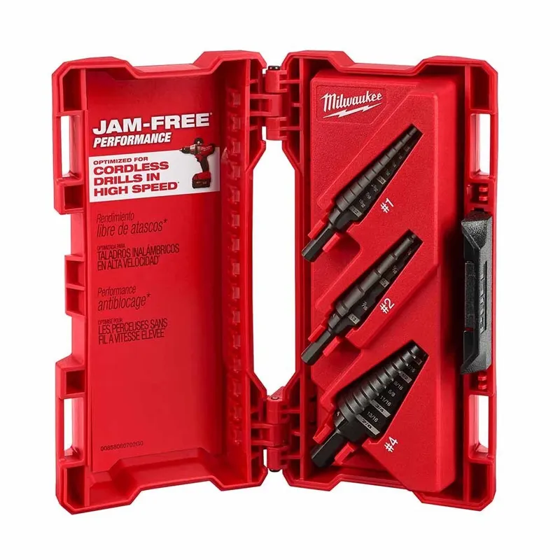 Milwaukee Dual-Flute 3pc Step Bit Set (#1, #2, #4)