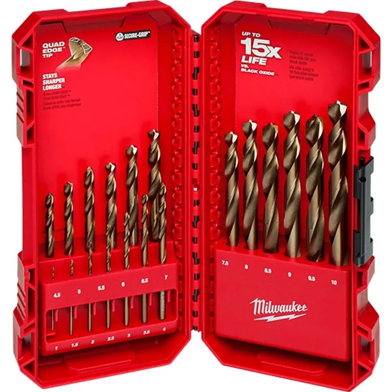 Milwaukee RED HELIX Cobalt Metric Drill Bit Set - 19 Piece for Hard Metal Applications