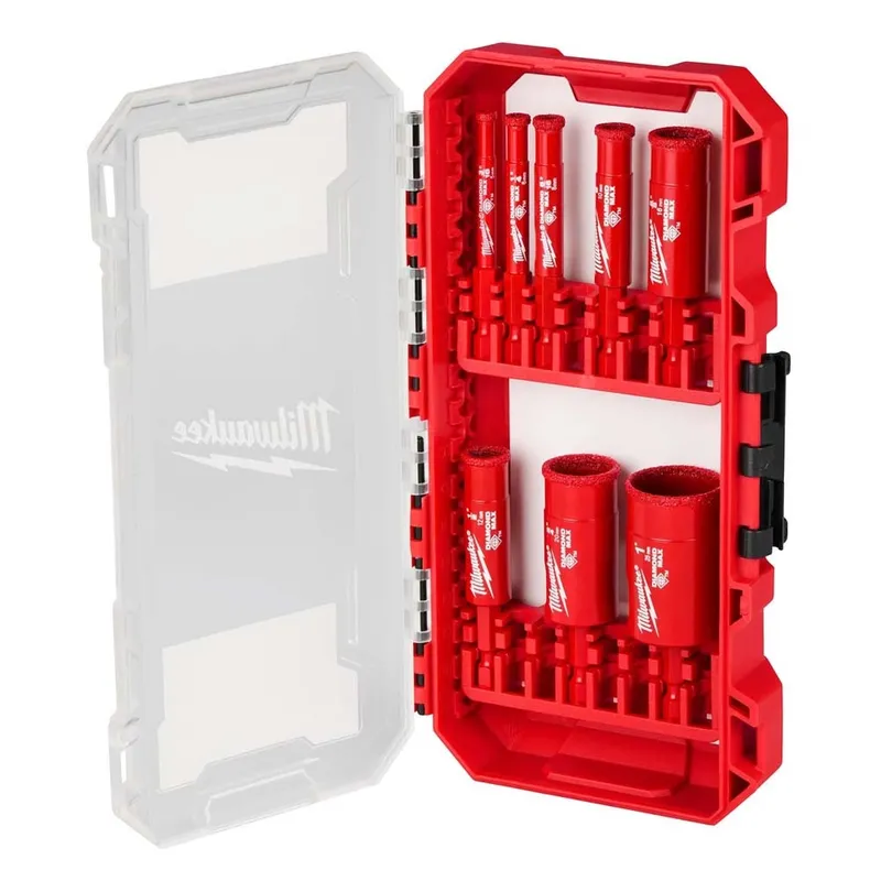Milwaukee Diamond Max Hole Saw Bit Set - 8 Piece for Porcelain and Tile