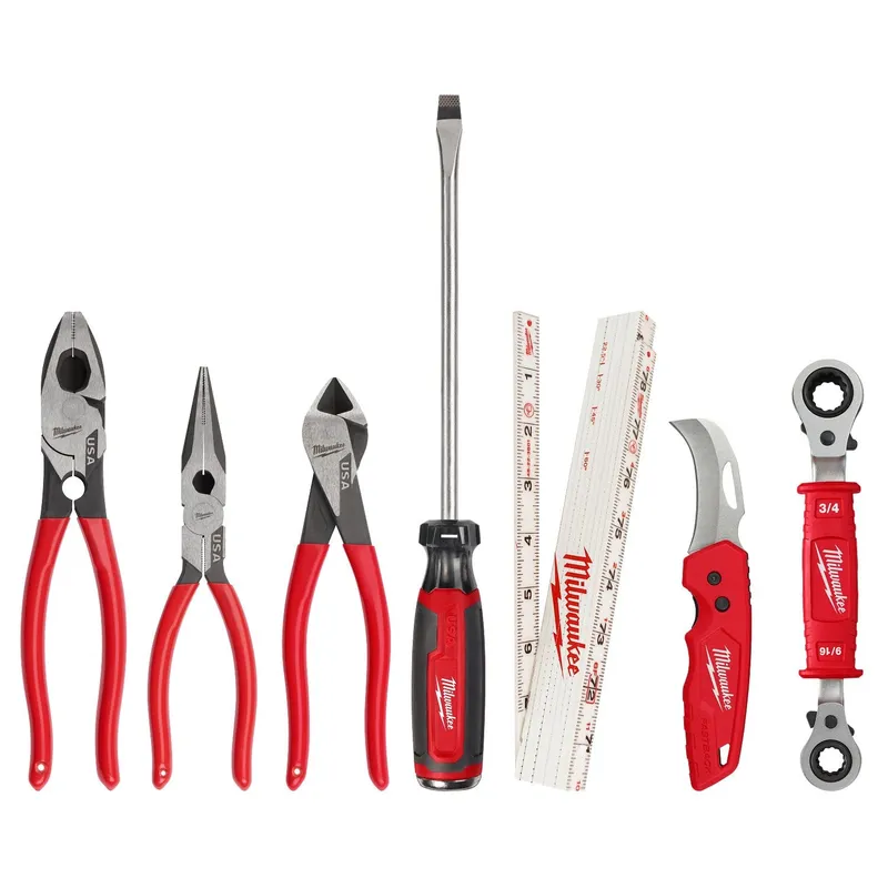 Milwaukee 7 PC. Power Utility Hand Tool Set for Professionals and Journeymen